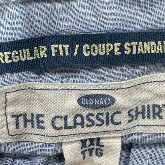 Old Navy Classic Button Up Shirt Men XXL Blue Casual Regular Fit 100% Cotton - Picture 6 of 7